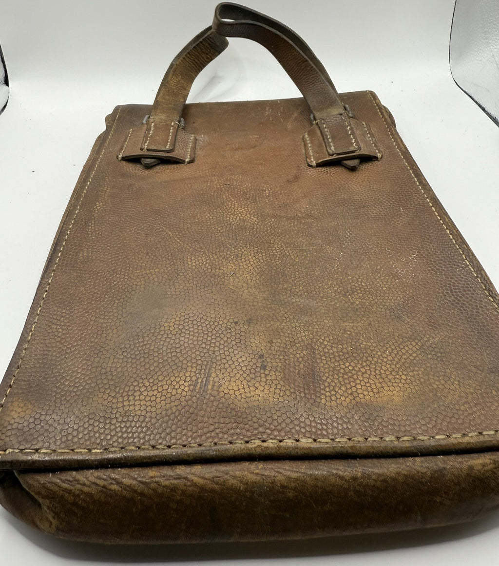 German WW2  M35 Brown Leather Map Case - Original
