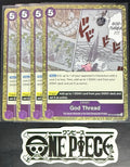 4 x One Piece OP10-079 UC God Thread - English - PRB02 Foil - Playset - NM/M