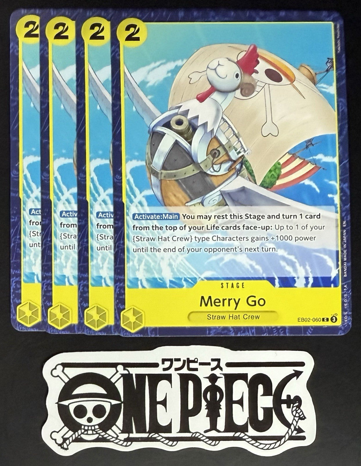 4x One Piece EB02-060 C Merry Go - English - Regular - Play Set - TCG - NM/M