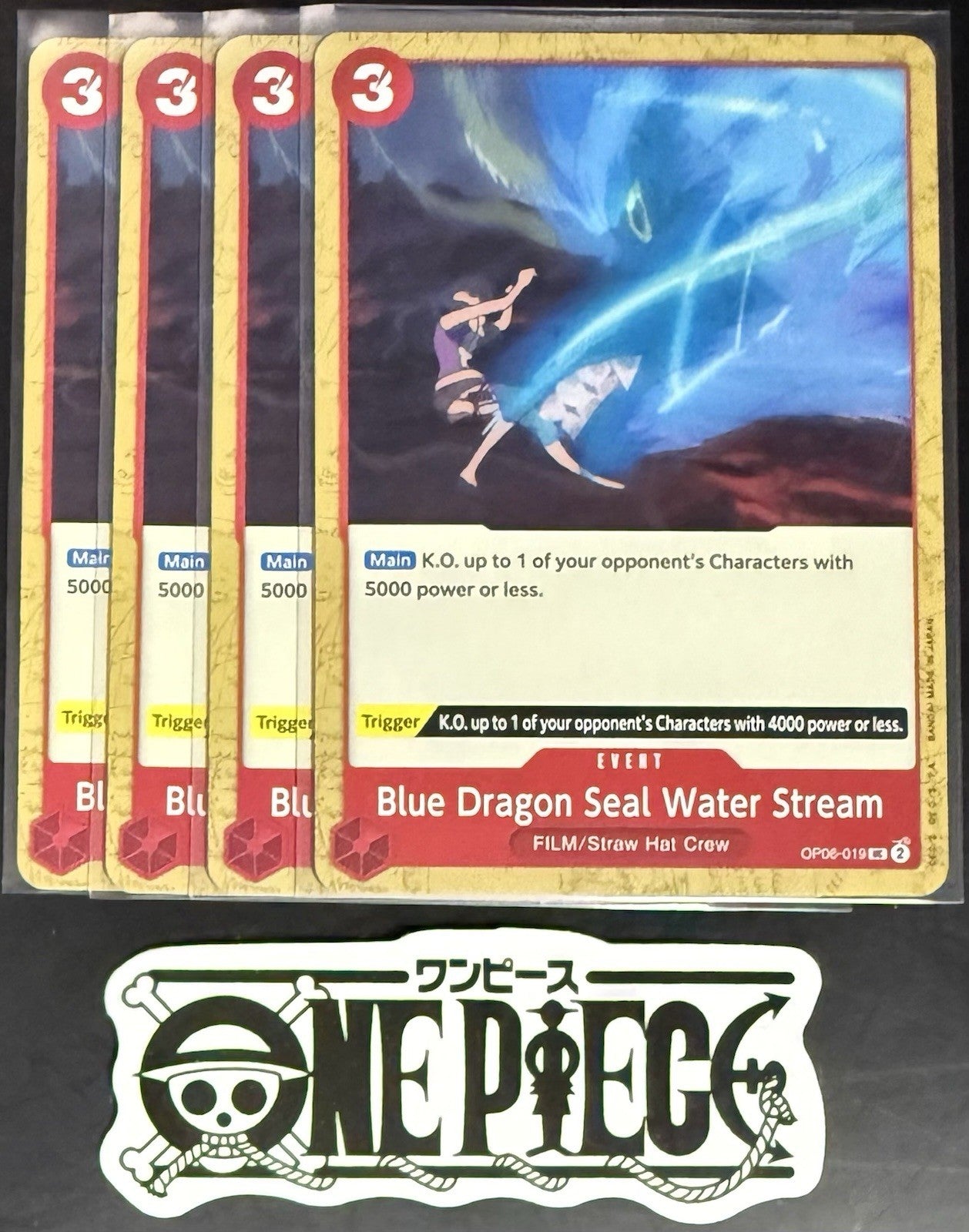 4x One Piece OP06-019 UC Blue Dragon Seal.. - English - Regular - Playset - NM/M