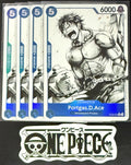 4x One Piece ST22-010 C* Portgas.D.Ace Alt Art - ENG - Foil - Playset - TCG-NM/M