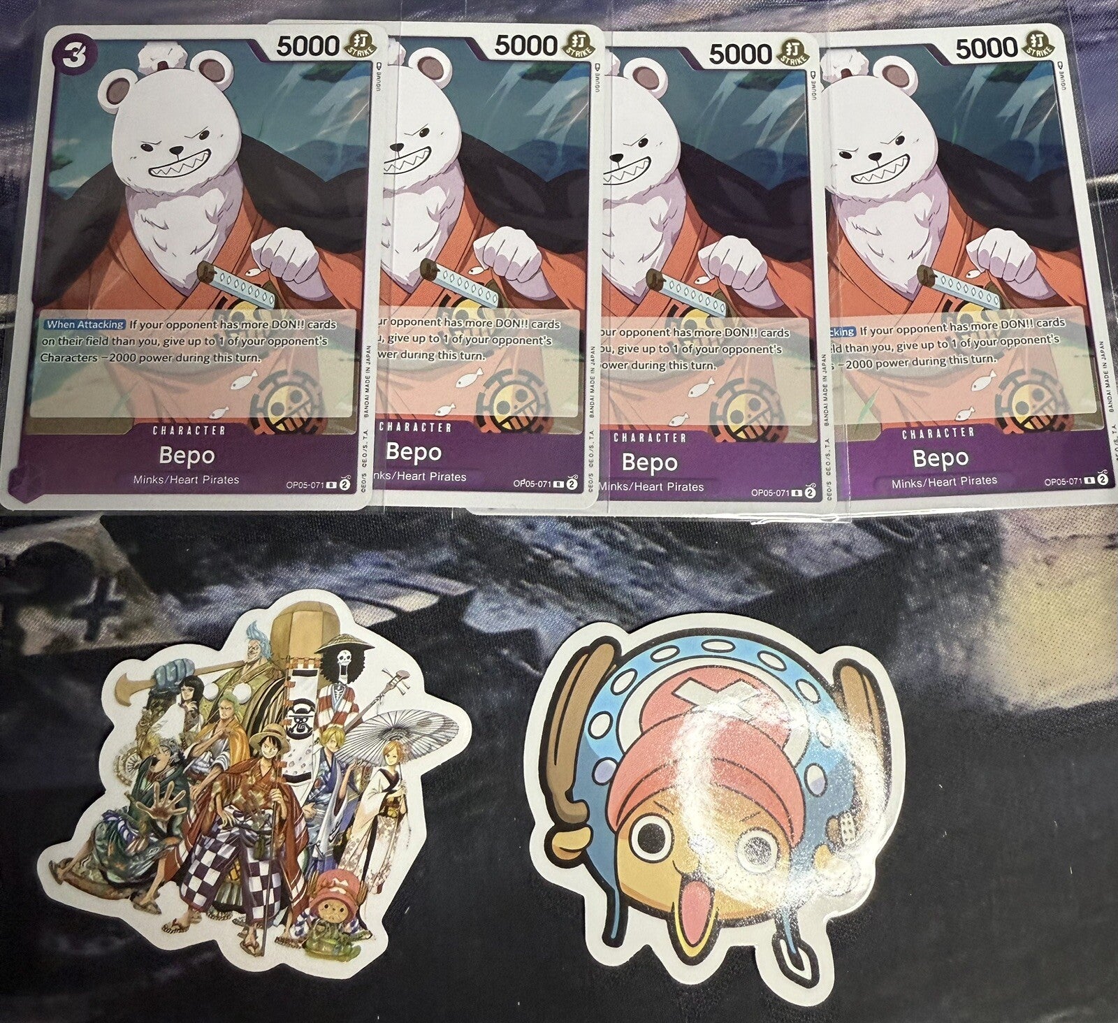 4x One Piece OP05-071 R Bepo -  ENG - Foil - Playset - TCG - NM/M