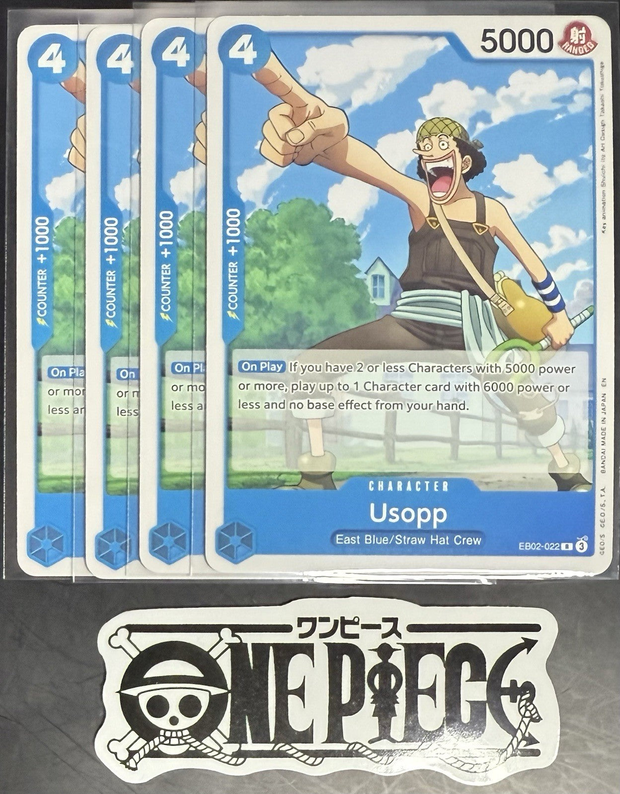 4x One Piece EB02-022 R Usopp - English - Regular - Play Set - LD01 - NM/M