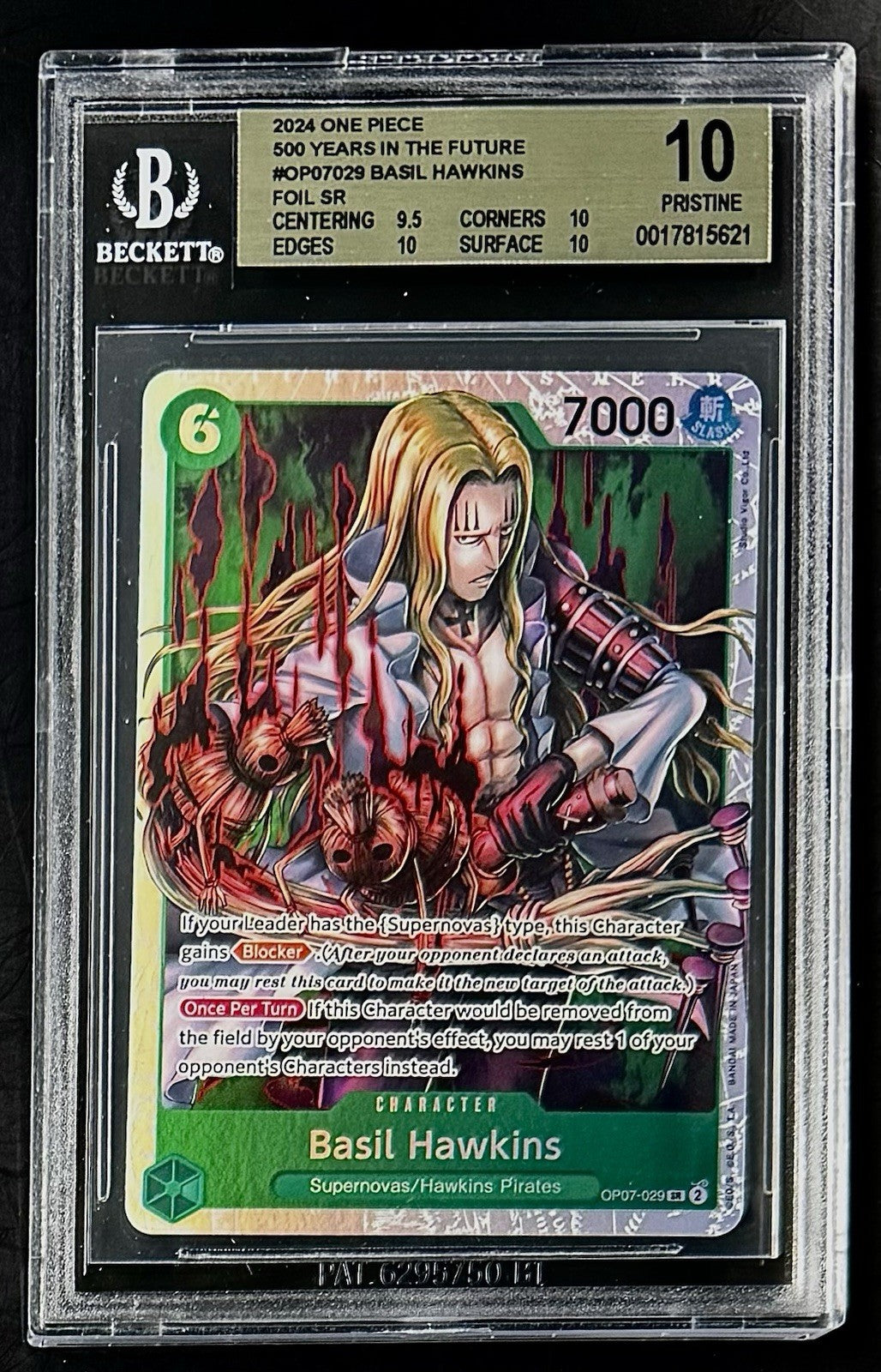 BGS 10 One Piece OP07-029 SR Basil Hawkins - English - 500 Years in the Future