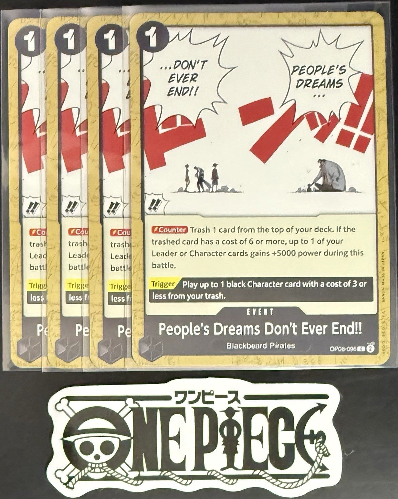 4x One Piece OP08-096 C People's Dreams - ENG - Regular - Play Set - TCG - NM/M