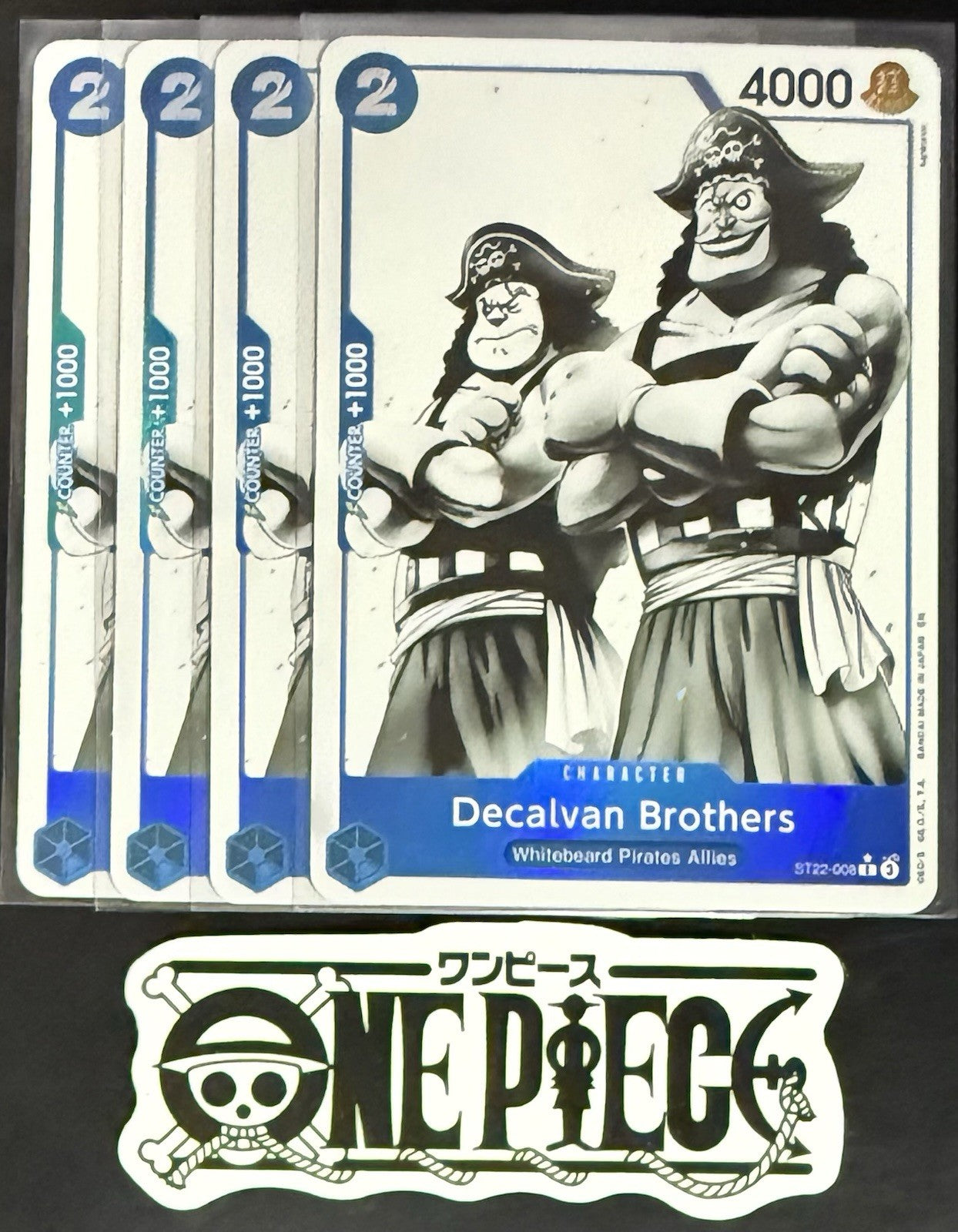 4x One Piece ST22-008 C* Decalvan Brothers AA- ENG - Foil - Playset - TCG - NM/M