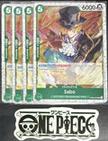 4 x One Piece OP09-027 UC Sabo - English - PRB02 Foil - Playset - NM/M