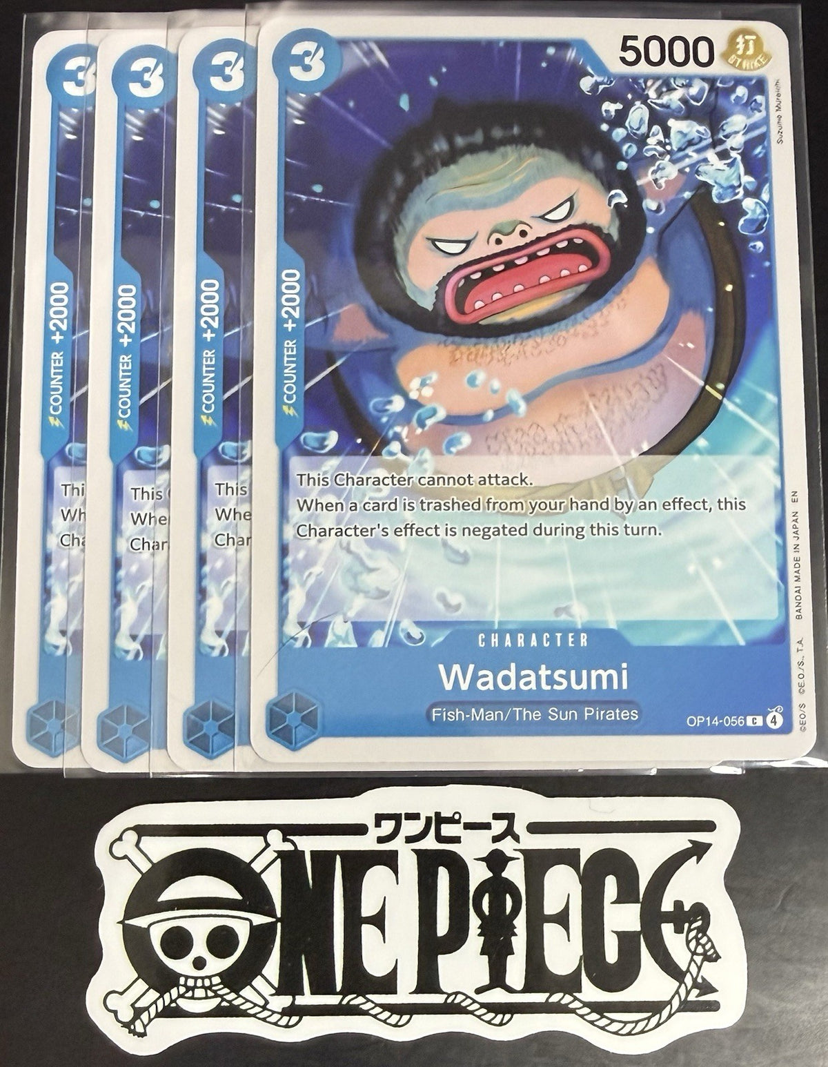 4x One Piece OP14-056 C - Wadatsumi - EN - Regular - Play Set - NM/M