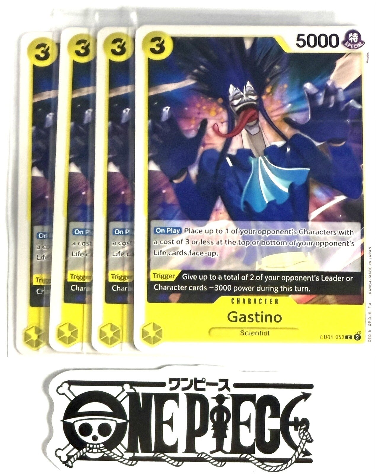 4x One Piece EB01-053 C Gastino - ENG - Regular - Play Set - TCG - NM/M