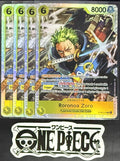 4x One Piece ST29-014 SR  Roronoa Zoro - English - Foil - Playset - TCG - NM/M