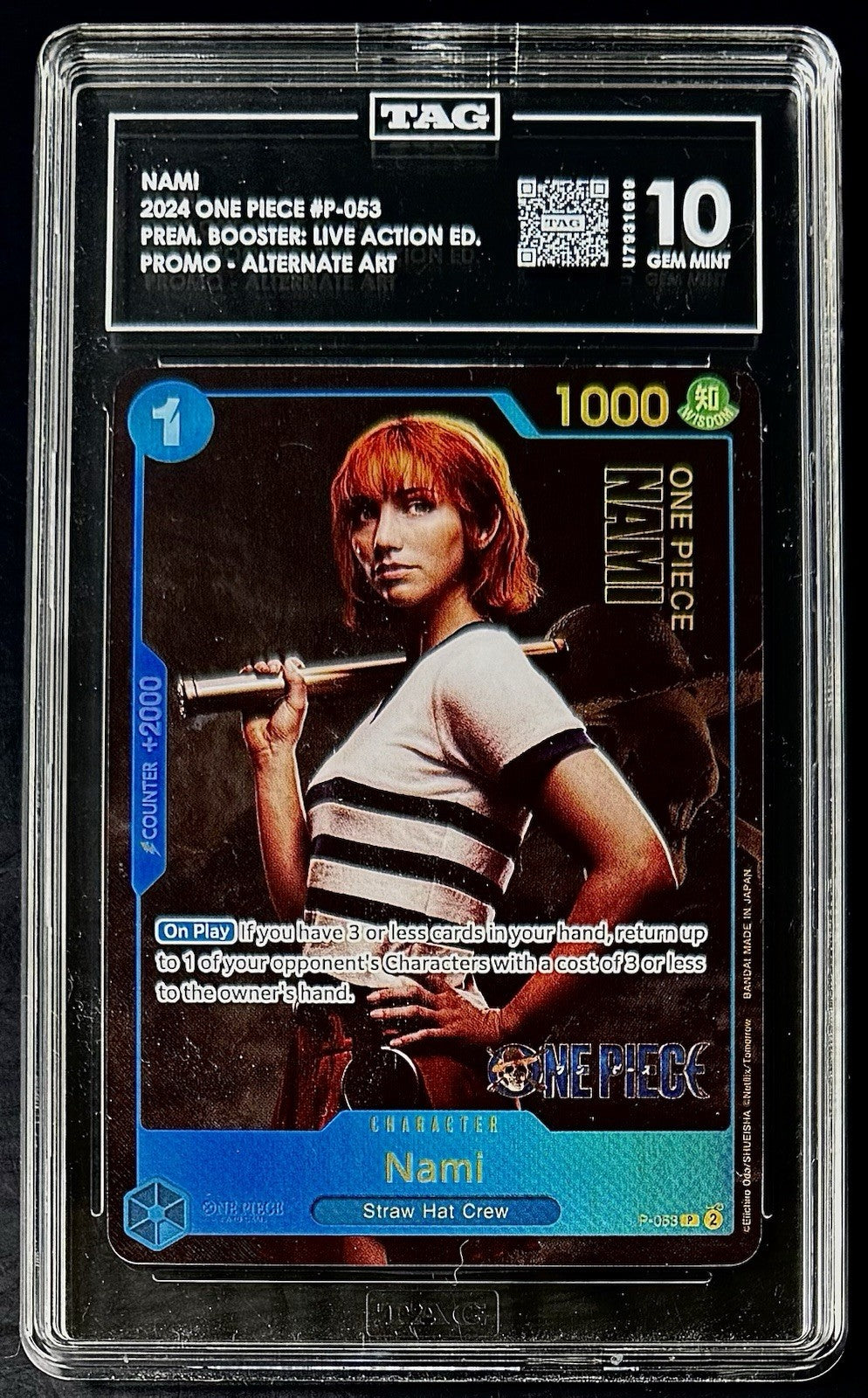 TAG 10 One Piece  P-053 P - Nami - Alt Art - EN - Foil - Live Action Promo