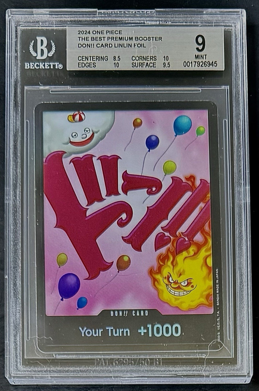 BGS 9 One Piece PRB01 Don!! Card Linlin - English - Foil - The Best - Graded