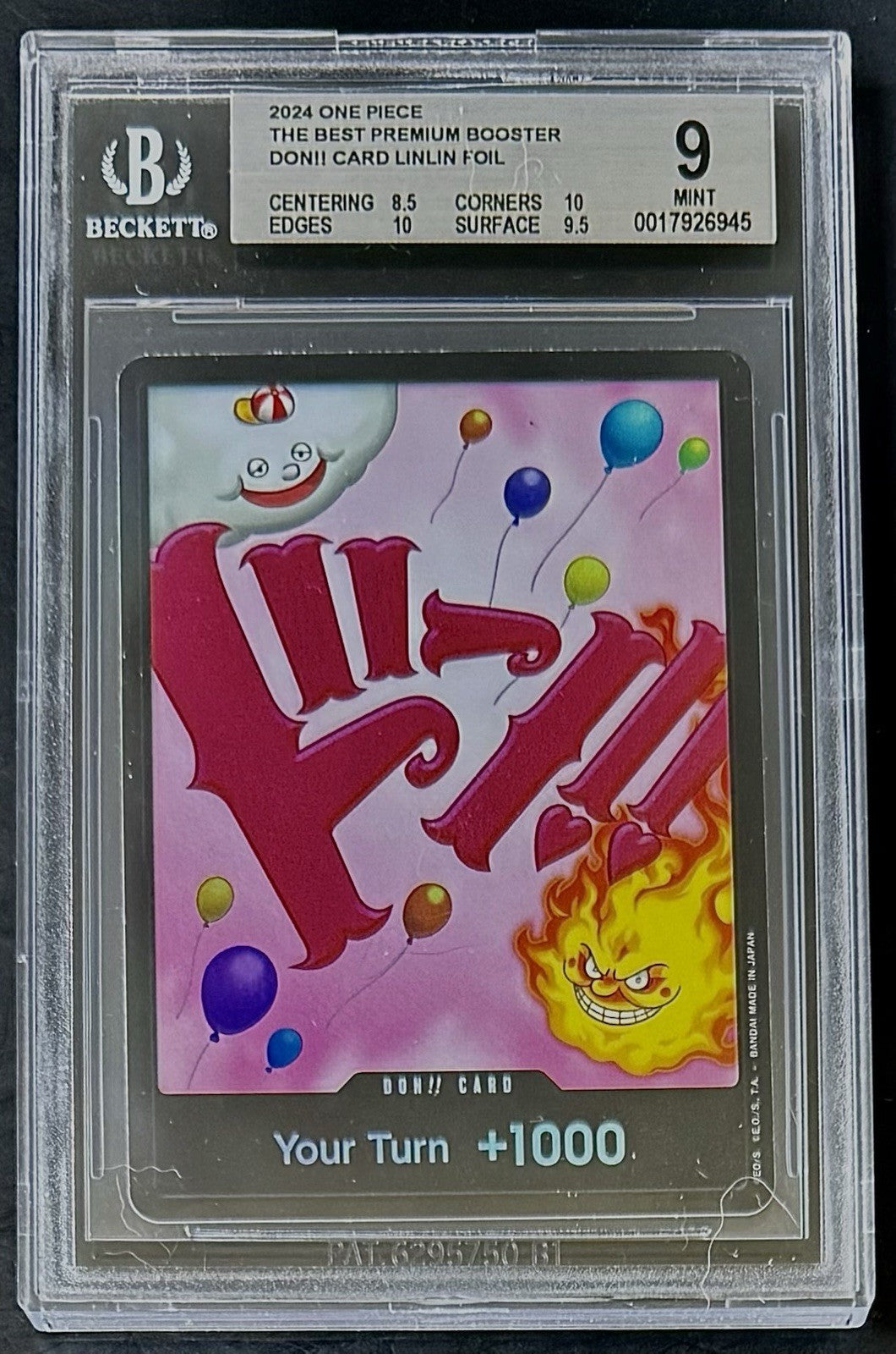 BGS 9 One Piece PRB01 Don!! Card Linlin - English - Foil - The Best - Graded