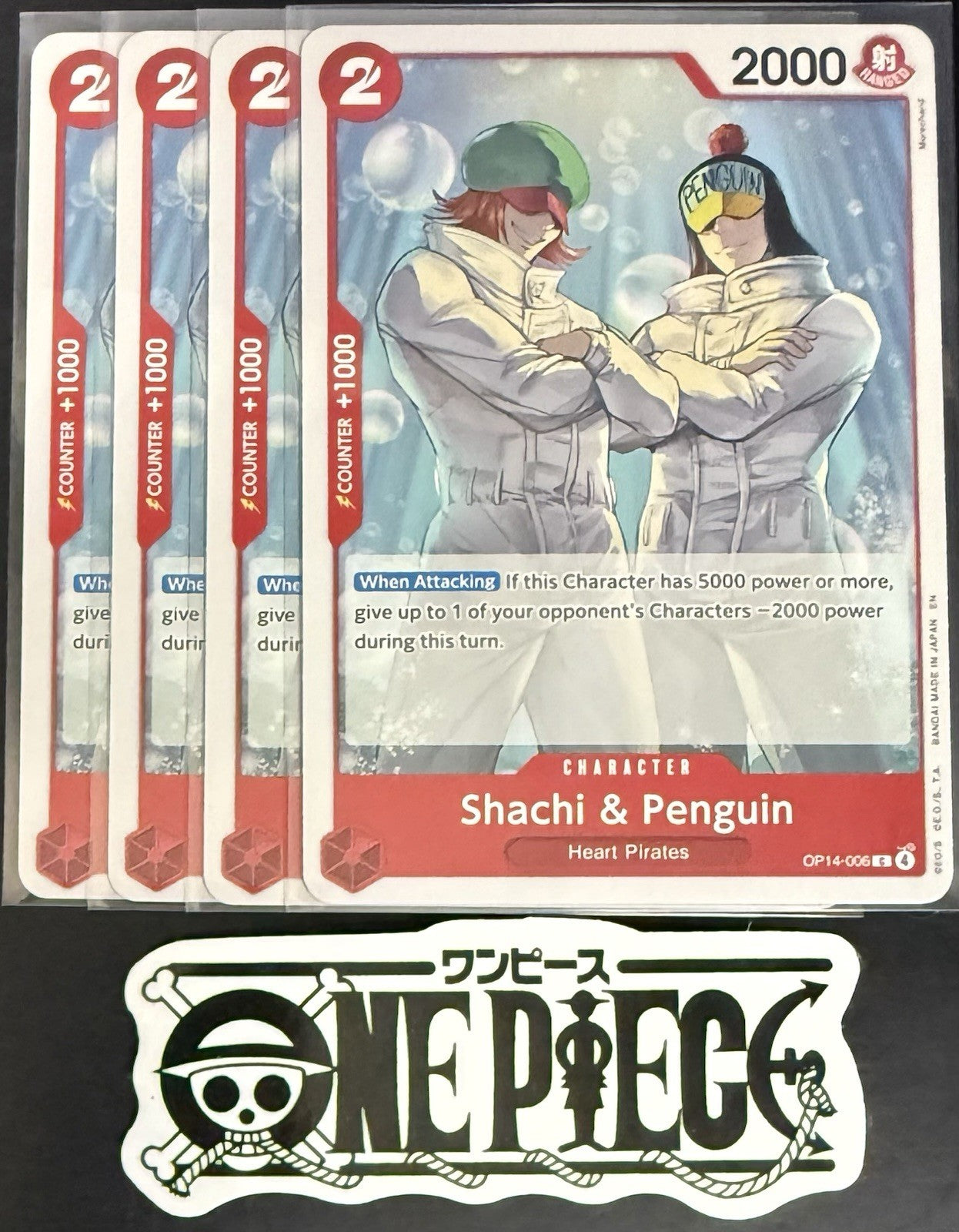 4x One Piece OP14-006 C Shachi & Penguin - ENG - Regular - Playset - NM/M