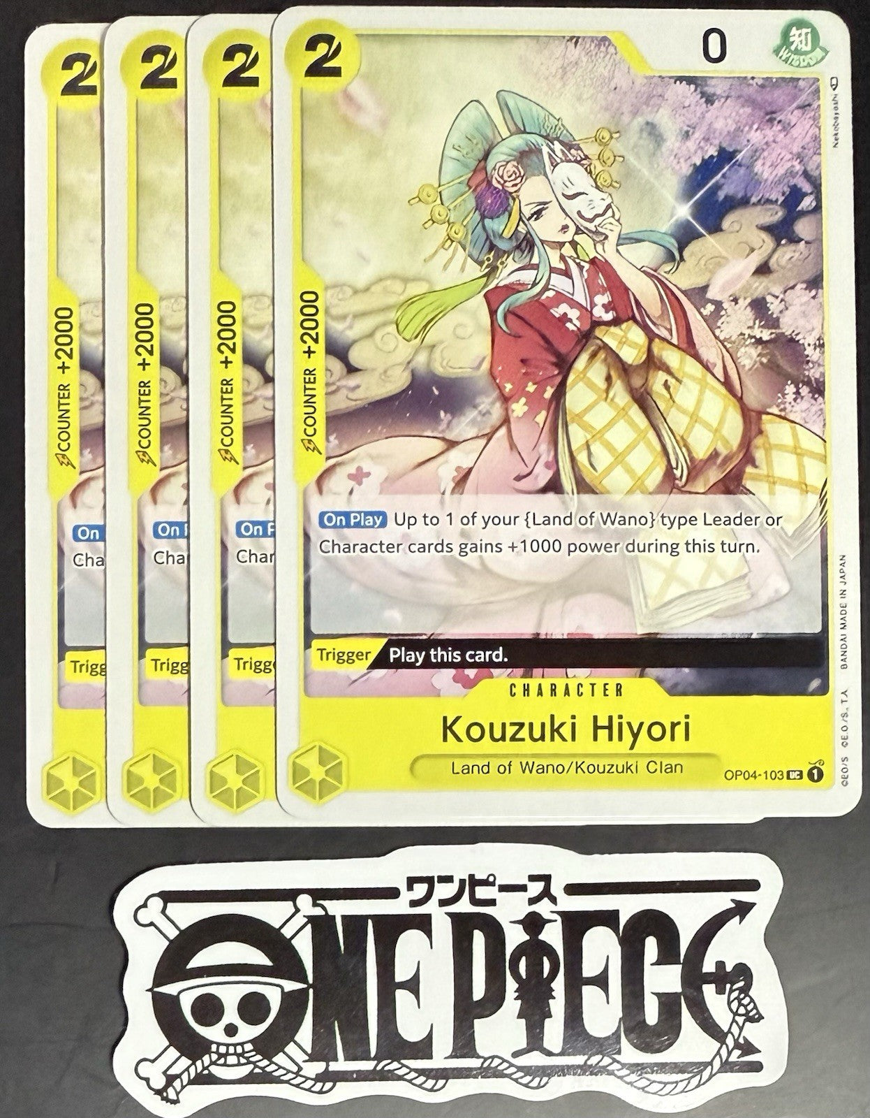 4x One Piece OP04-103 UC Kouzuki Hiyori- English - Regular - Play Set - TCG-NM/M