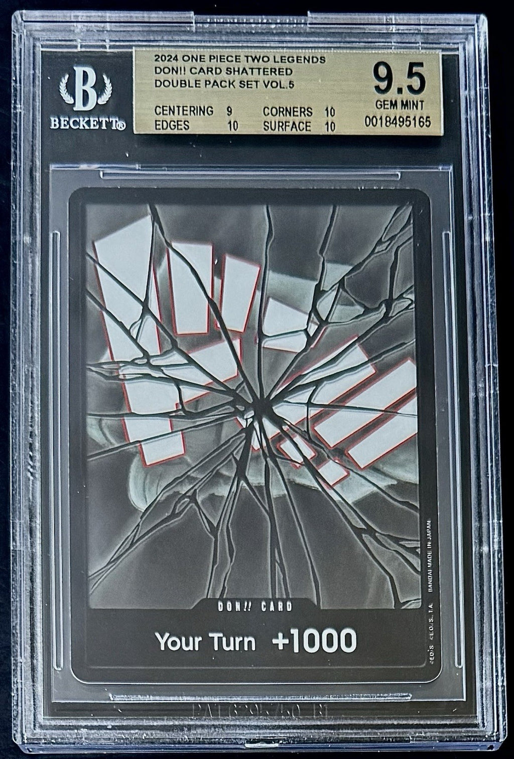 BGS 9.5 One Piece OP08 Don Card Shattered Alt Art - English - DP05 - Graded