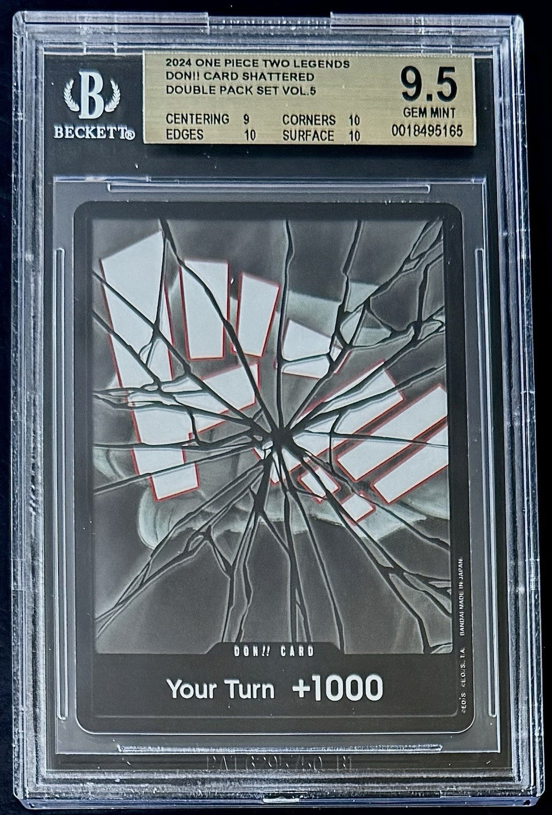 BGS 9.5 One Piece OP08 Don Card Shattered Alt Art - English - DP05 - Graded