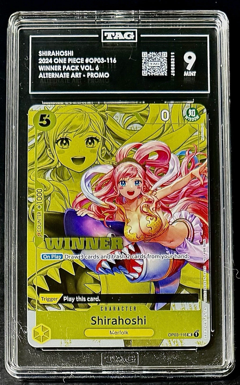 TAG 9 One Piece OP03-116 UC - Shirahoshi - Alt Art Promo - Winner Pak Vol.4 - EN