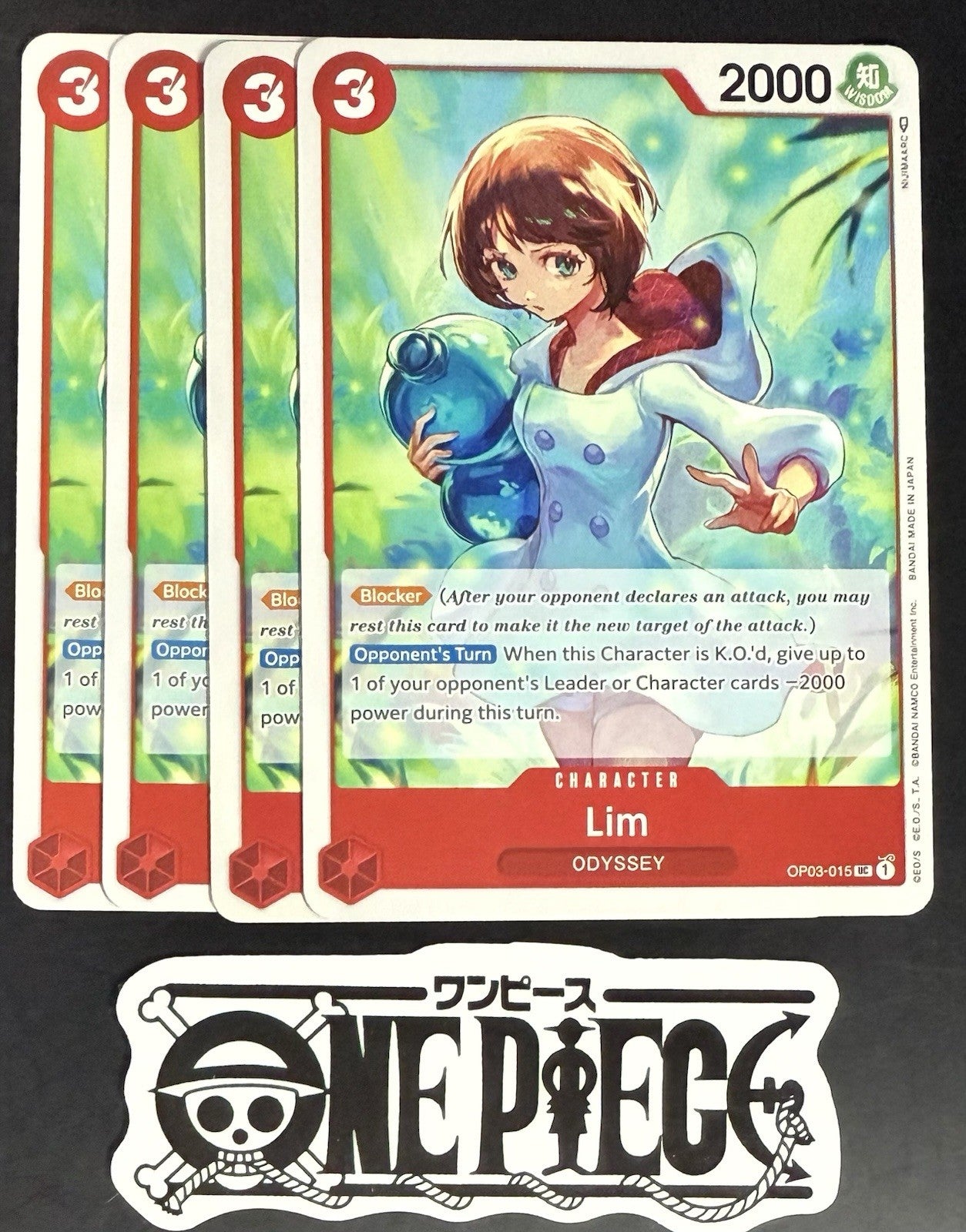 4x One Piece OP03-015 UC Lim - English - Regular - Playset - TCG - NM/M