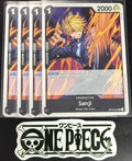 4x One Piece OP15-081 UC - Sanji - EN - Regular - Play Set - TCG - NM/M