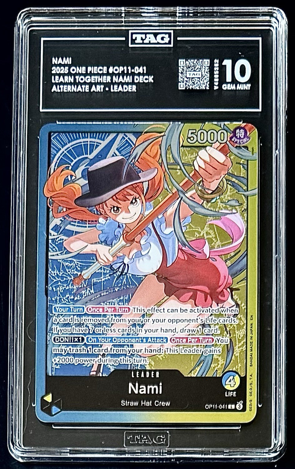 TAG 10 One Piece OP11-041 L - Nami - EN - Foil - LD-01 Learn Together Leader