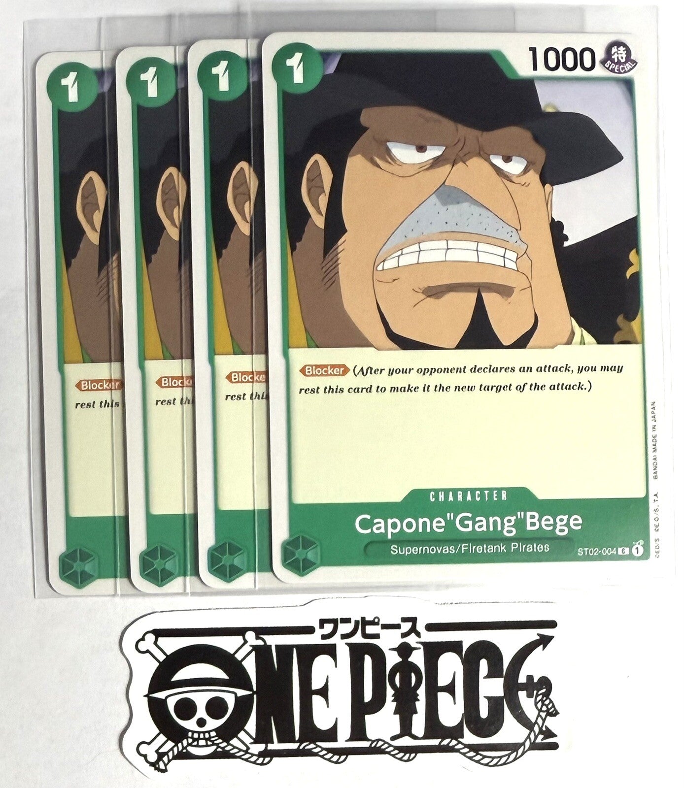4x One Piece ST02-004 C Capone"Gang"Bege - English - Playset - TCG - NM/M