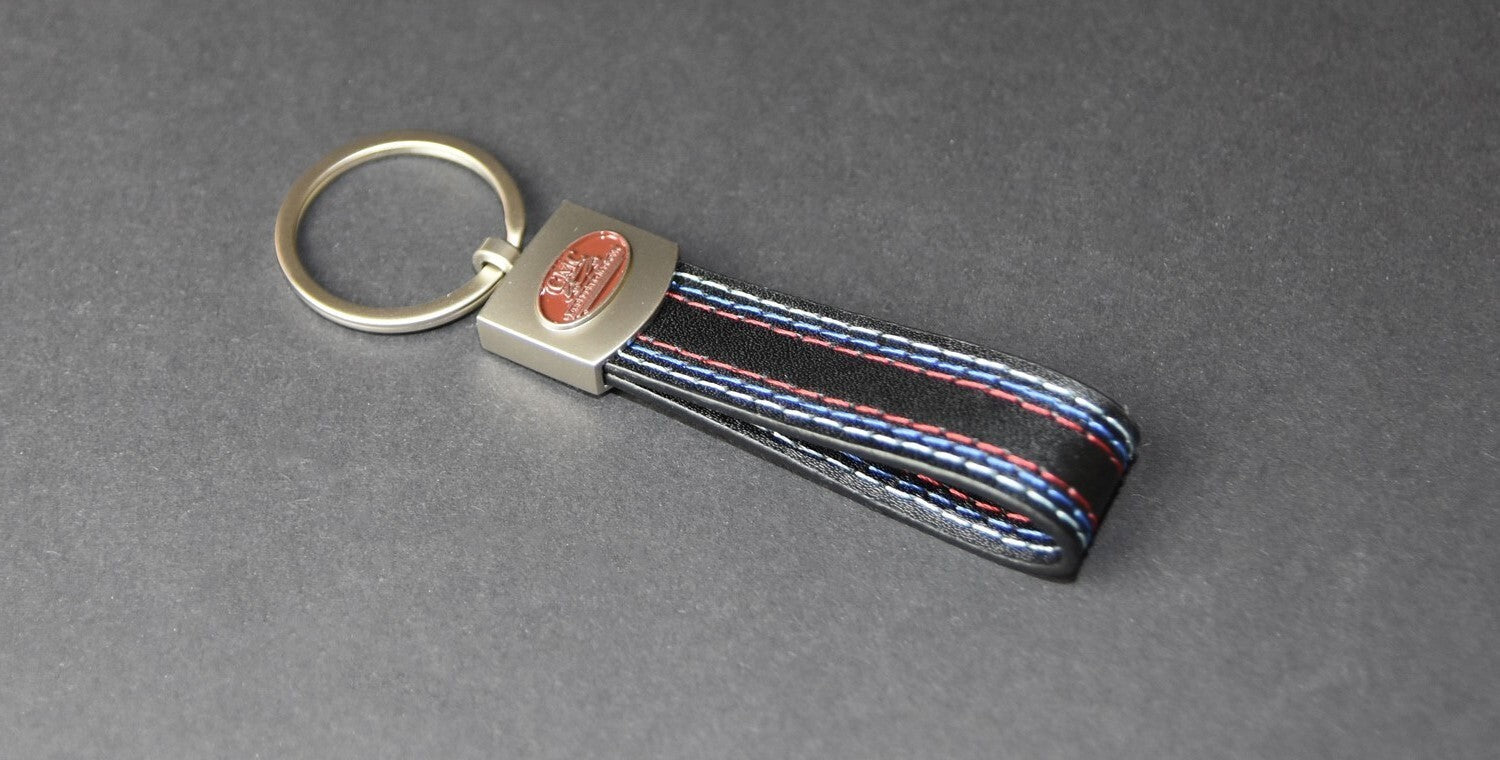 CMC Key Fob in Style-Leather with Decorative Stitching