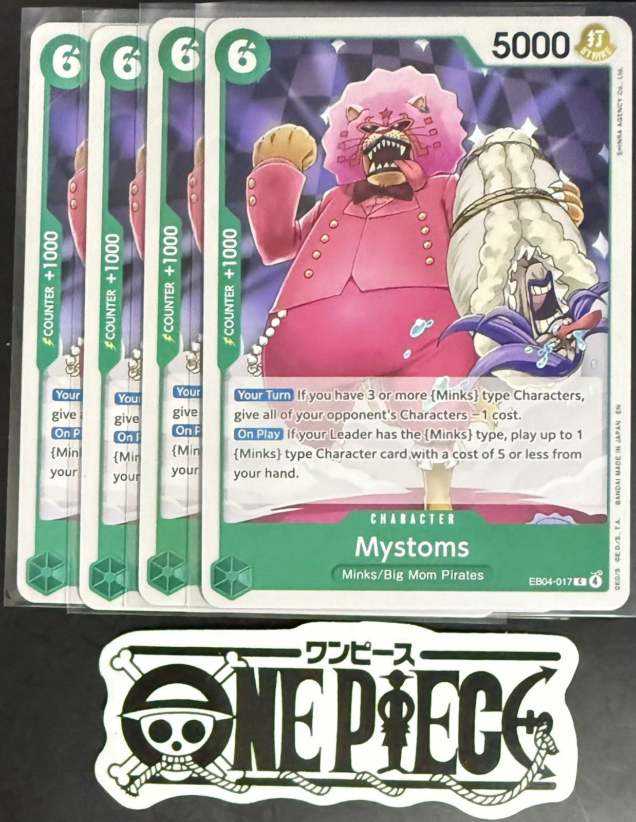 4x One Piece EB04-017 C Mystoms - ENG - Regular - Play Set - TCG - NM/M