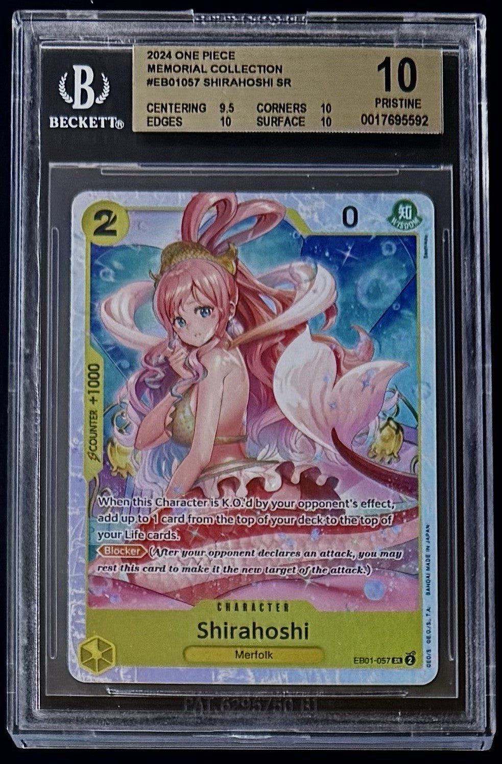 BGS 10 One Piece EB01-057 SR Shirahoshi - English - Memorial Collection - Graded