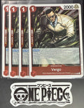 4x One Piece OP10-004 R Vergo - English - Foil - Playset - TCG - NM/M