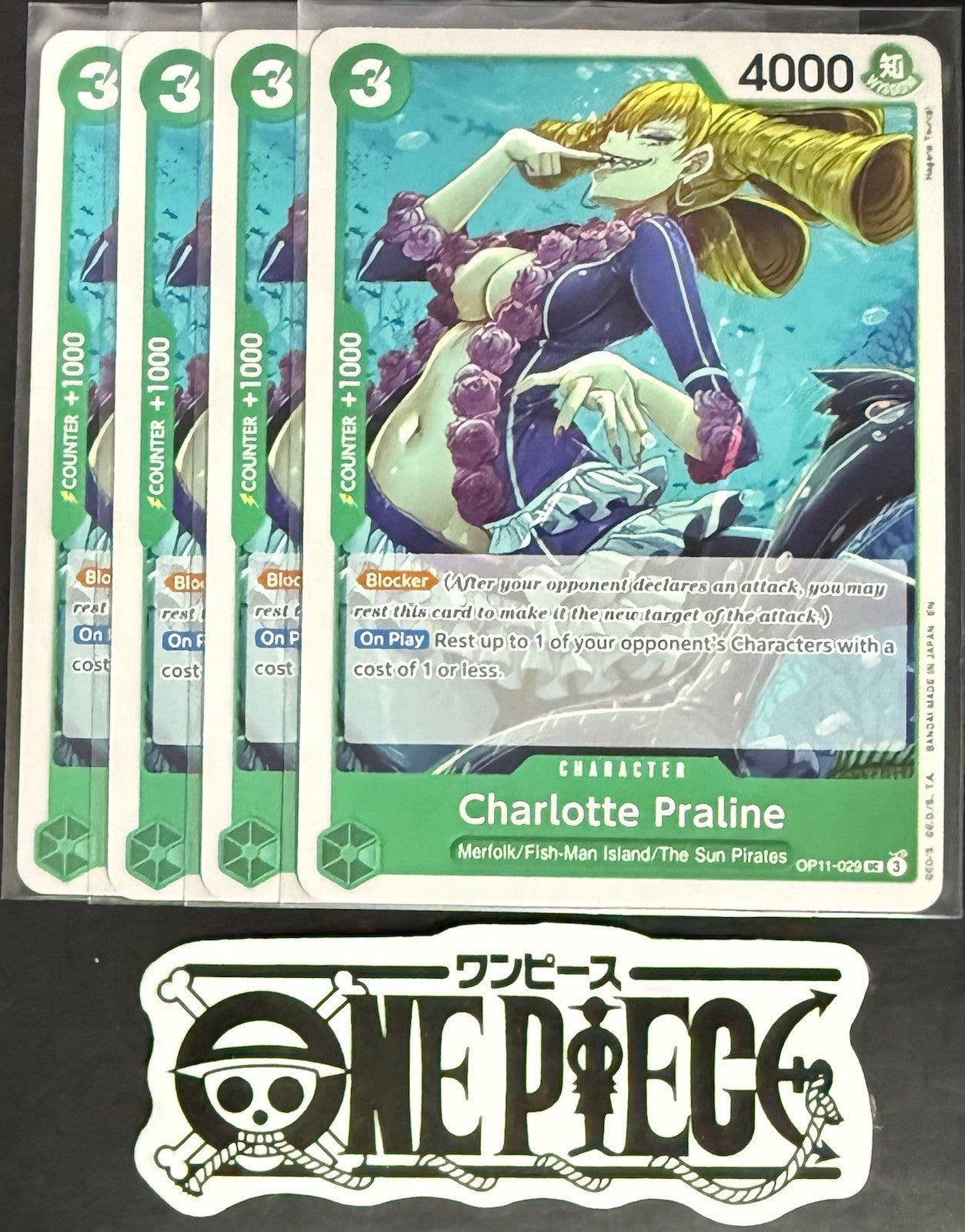 4 x One Piece OP11-029 UC Charlotte Praline - ENG - Regular - Playset - TCG-NM/M