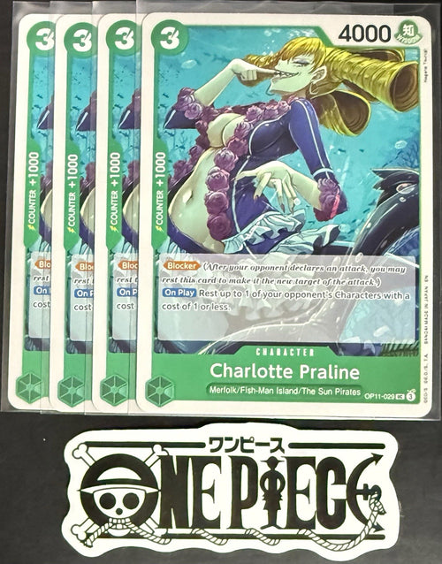 4 x One Piece OP11-029 UC Charlotte Praline - ENG - Regular - Playset - TCG-NM/M