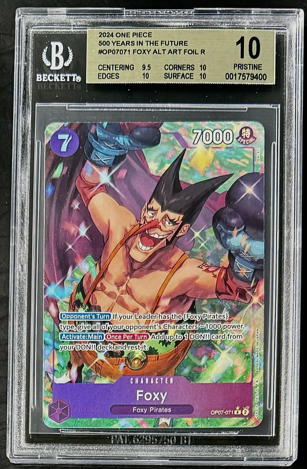 BGS 10 One Piece OP07-071 R* Foxy Alt Art - English - 500 Years in the Future