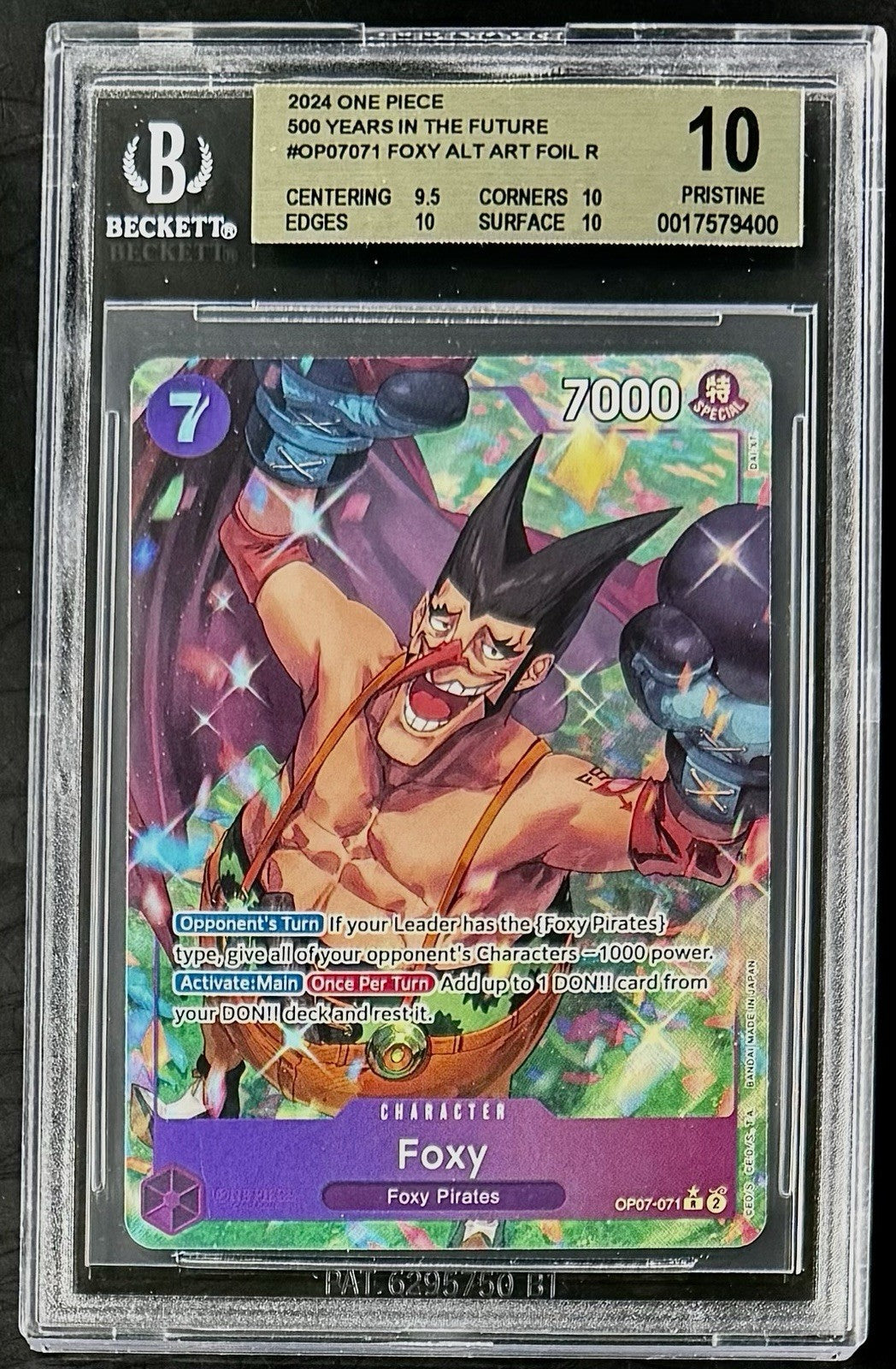 BGS 10 One Piece OP07-071 R* Foxy Alt Art - English - 500 Years in the Future