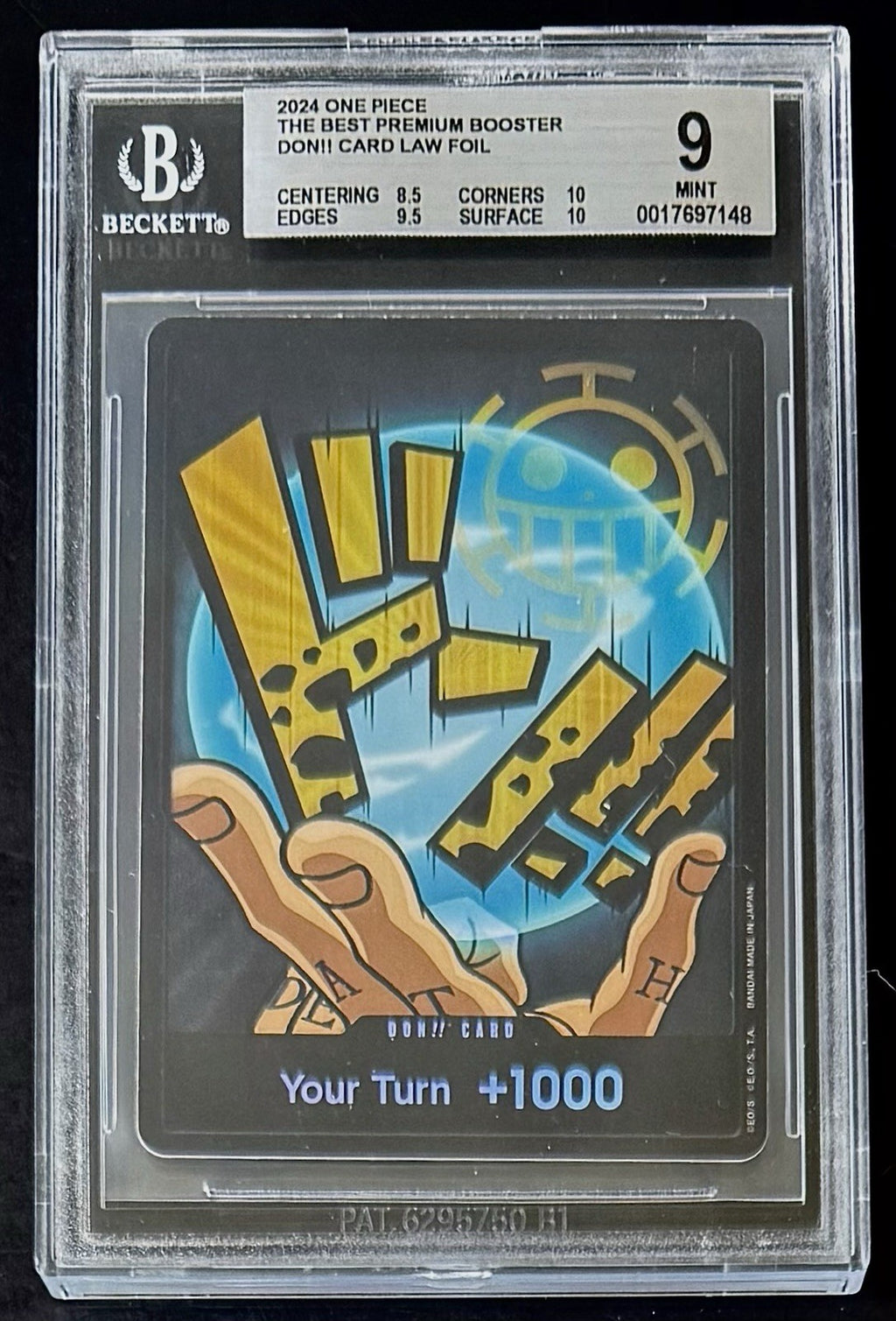 BGS 9 One Piece PRB01 Don!! Card Trafalgar Law - English - The Best - Graded