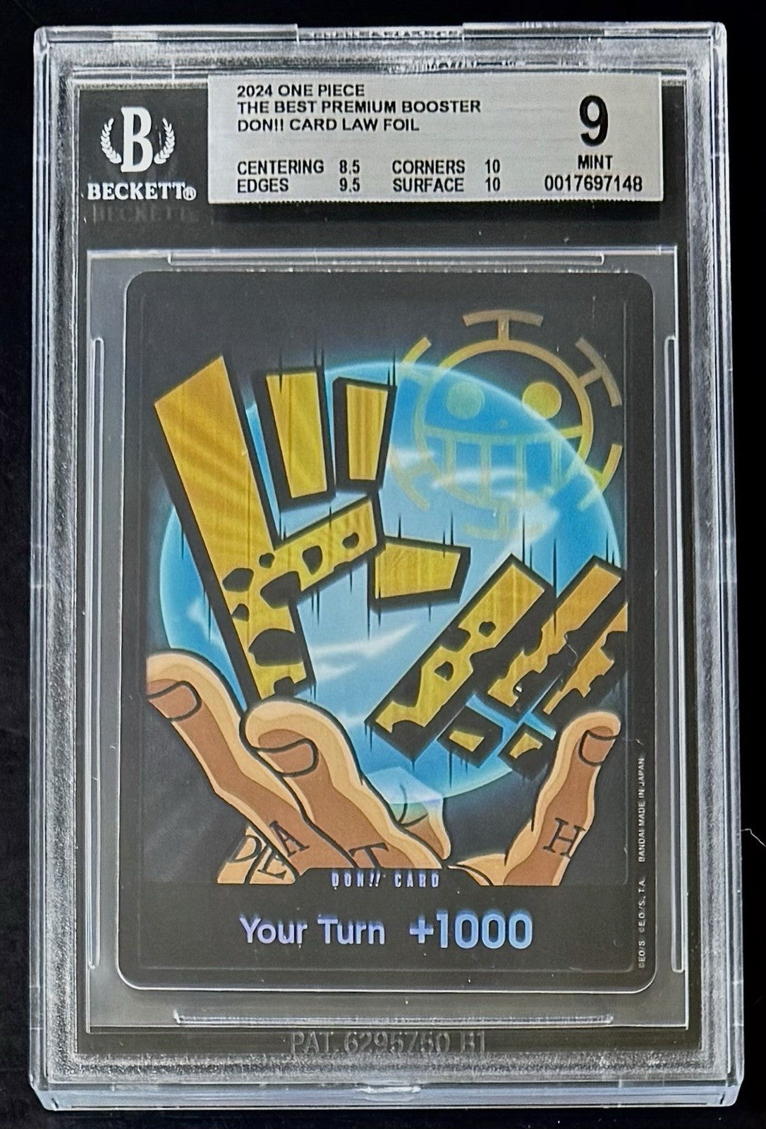 BGS 9 One Piece PRB01 Don!! Card Trafalgar Law - English - The Best - Graded
