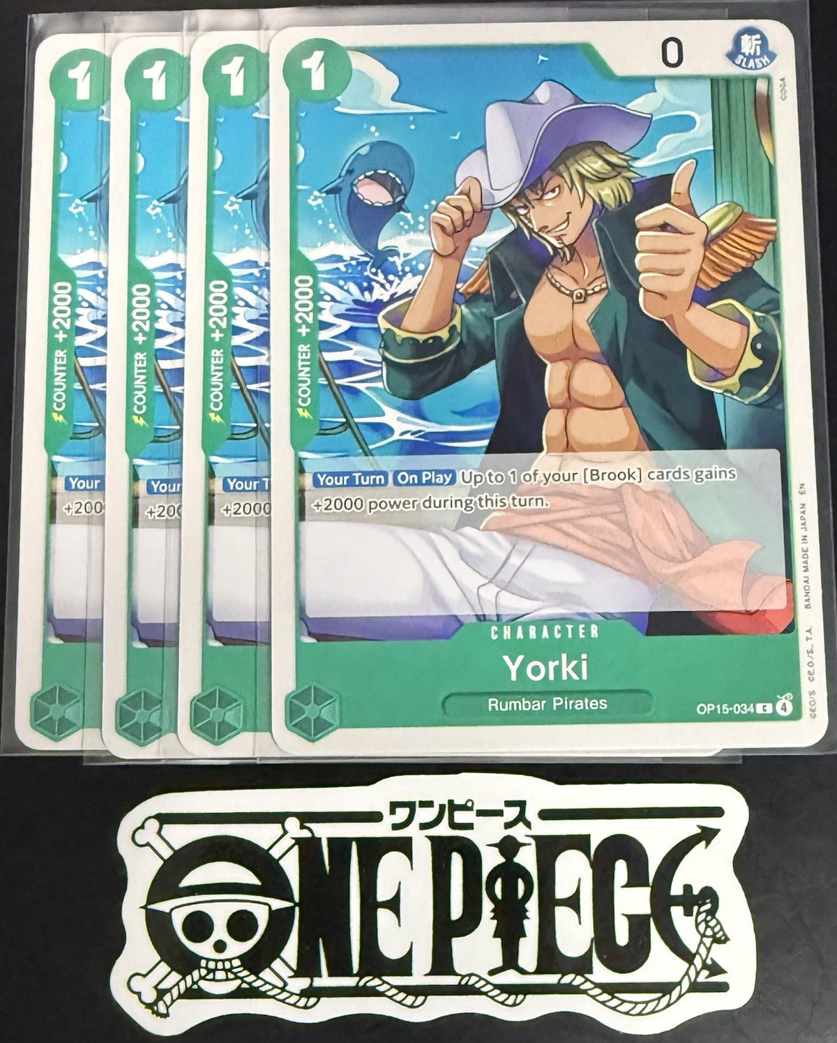 4x One Piece OP15-034 C - Yorki - EN - Regular - Play Set - TCG - NM/M