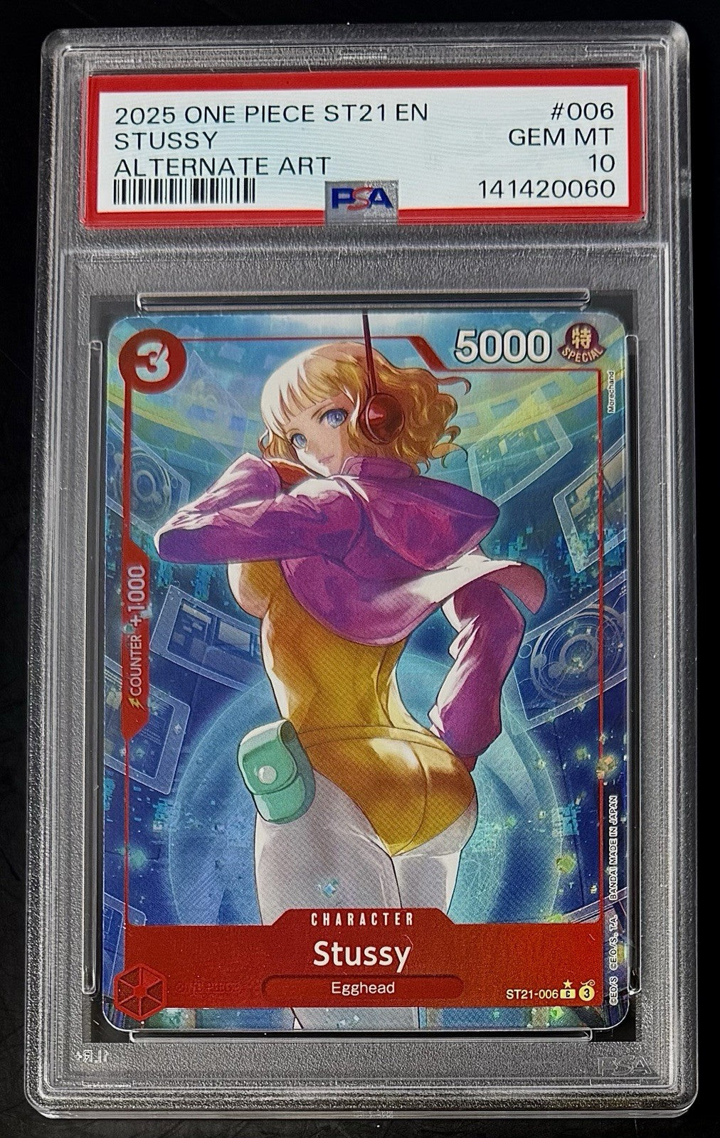 PSA 10 One Piece ST21-006 C* - Stussy - Alt Art - EN - Foil - EX Gear 5 - Graded