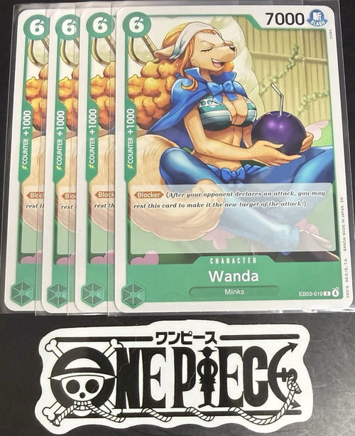 4 x One Piece EB03-019 C - Wanda - EN - Regular - Play Set - TCG - NM/M