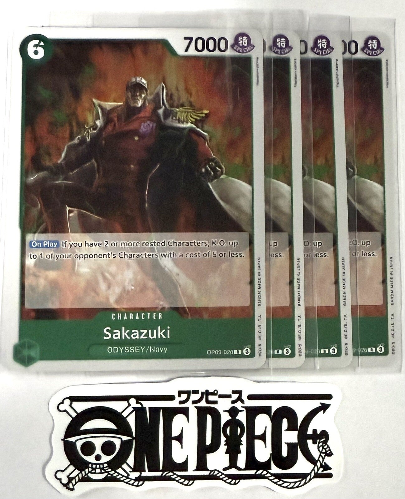 4x One Piece OP09-026 R Sakazuki - Foil - English -  Play Set - TCG - NM/M