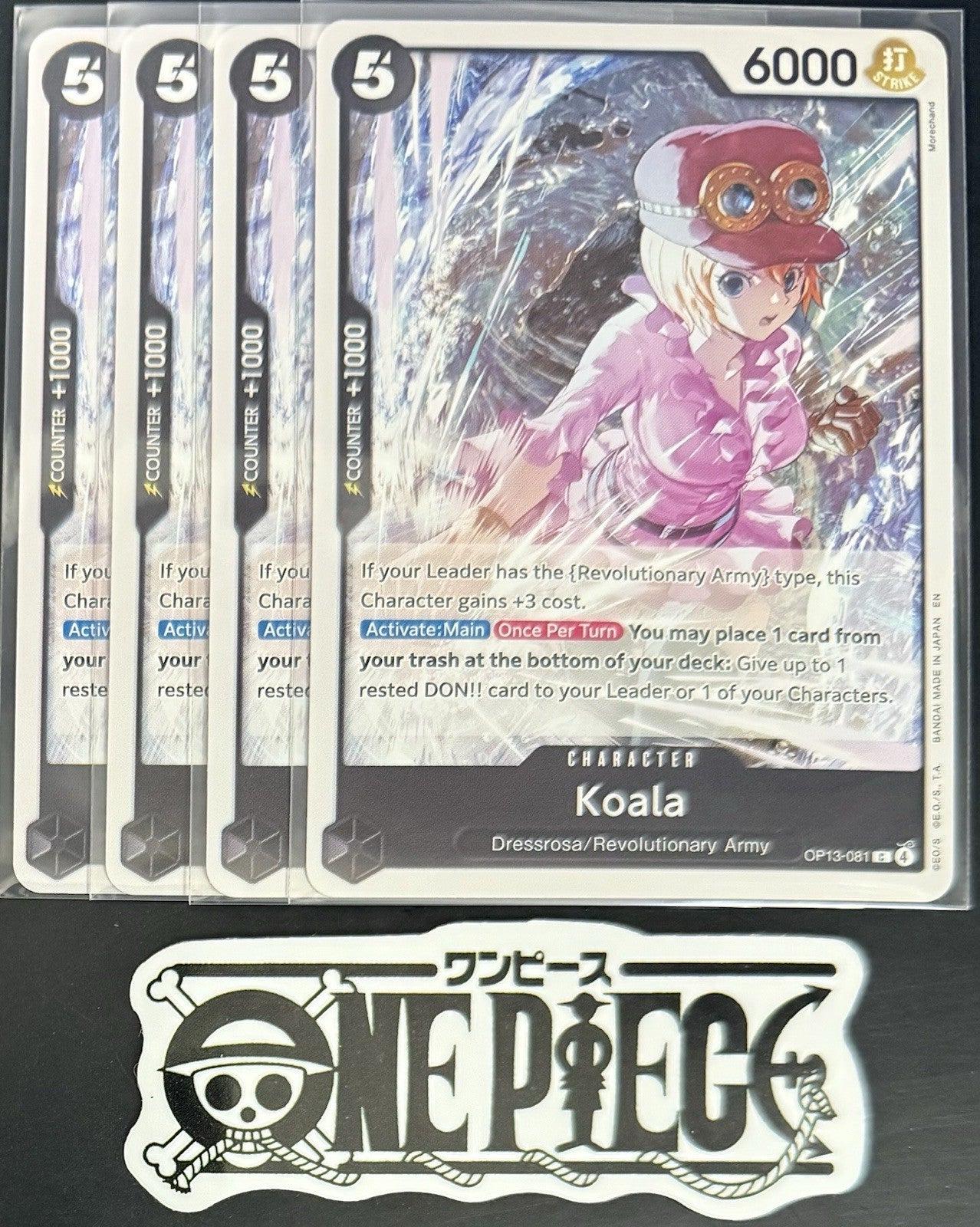 4x One Piece OP13-081 C Koala - ENG - Regular - Playset - TCG - NM/M