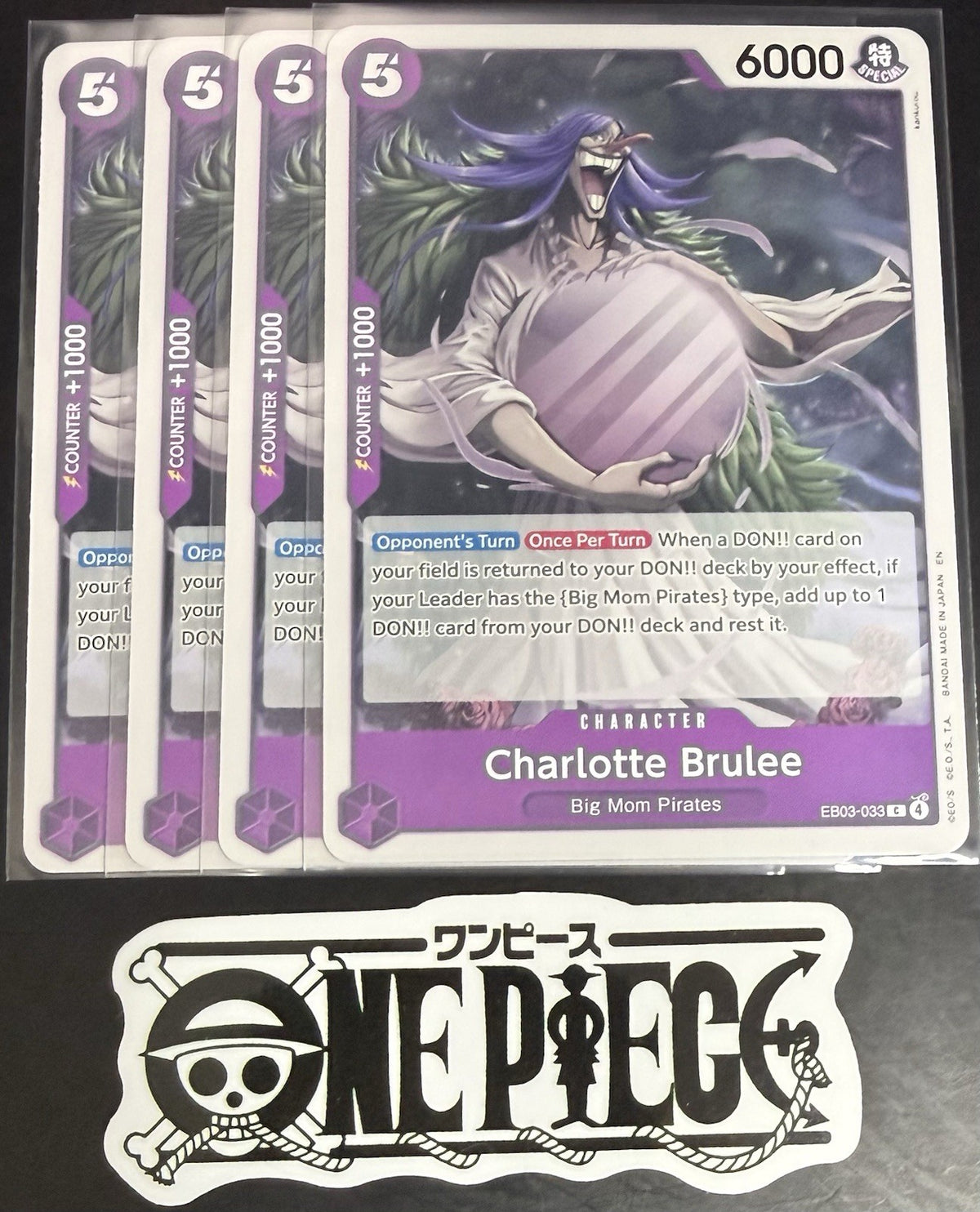 4 x One Piece EB03-033 C -Charlotte Brulee- EN - Regular - Play Set - TCG - NM/M