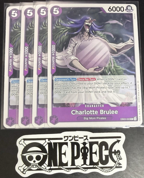 4 x One Piece EB03-033 C -Charlotte Brulee- EN - Regular - Play Set - TCG - NM/M