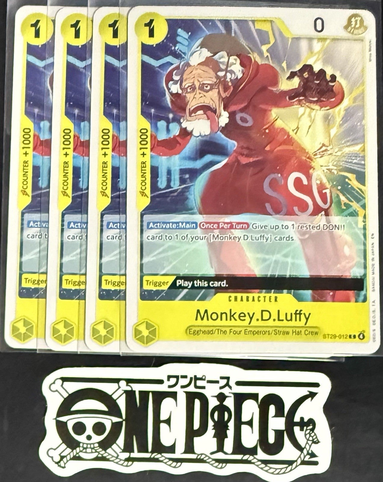 4x One Piece ST29-012 C Monkey.D.Luffy - ENG - Regular - Playset - TCG - NM/M