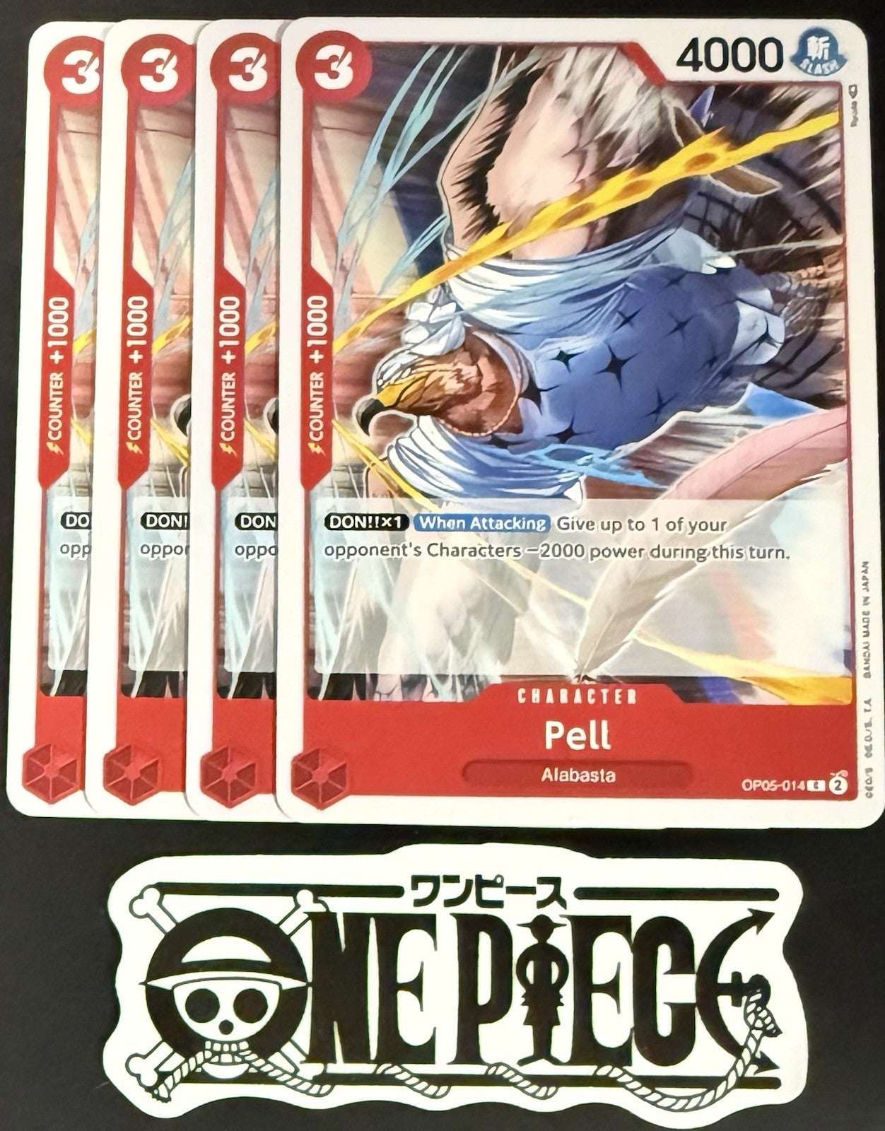 4x One Piece OP05-014 C Pell - English - Regular - Play Set - TCG - NM/M