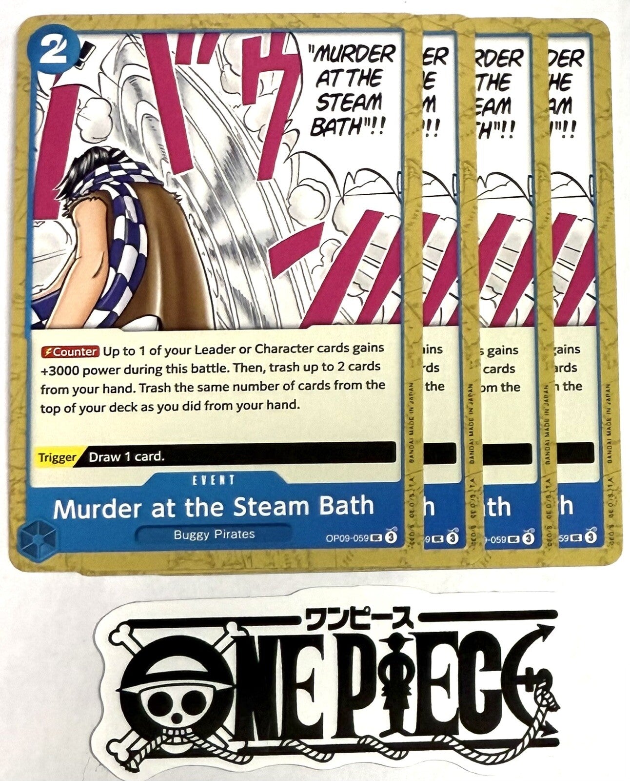 4x One Piece OP09-059 UC Murder at the Steam... - English - Playset - TCG - NM/M