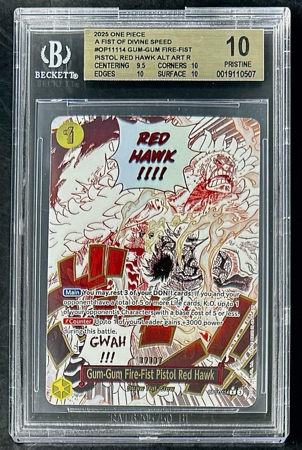 BGS 10 One Piece OP11-114 R* Gum-Gum Fire-Fist Pistol... - ENG - Foil - Graded