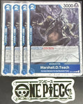 4 x One Piece ST17-005 C Marshall.D.Teach- English - PRB02 Foil - Playset - NM/M
