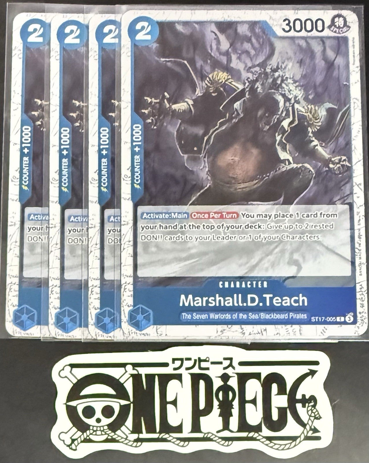 4 x One Piece ST17-005 C Marshall.D.Teach- English - PRB02 Foil - Playset - NM/M