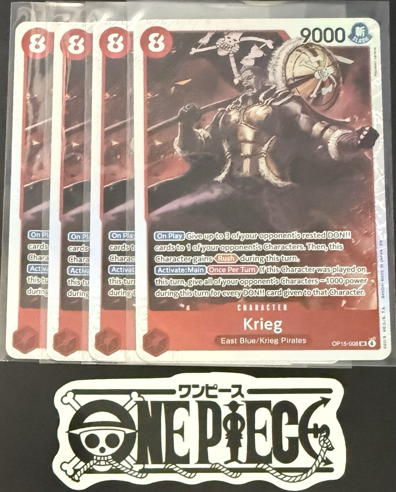 4x One Piece OP15-008 SR - Krieg - EN - Foil - Play Set - TCG - NM/M